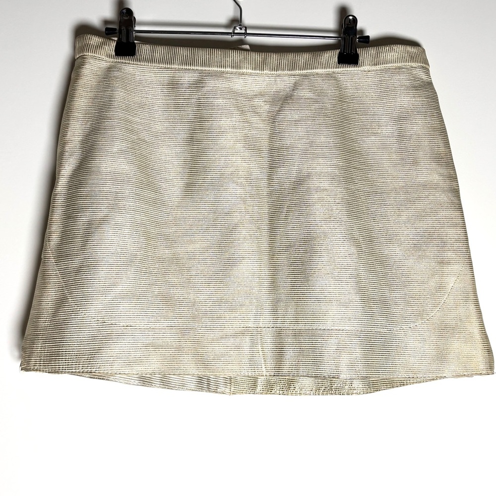 Vintage Marc Jacobs Cream Leather Mini Skirt | Designer